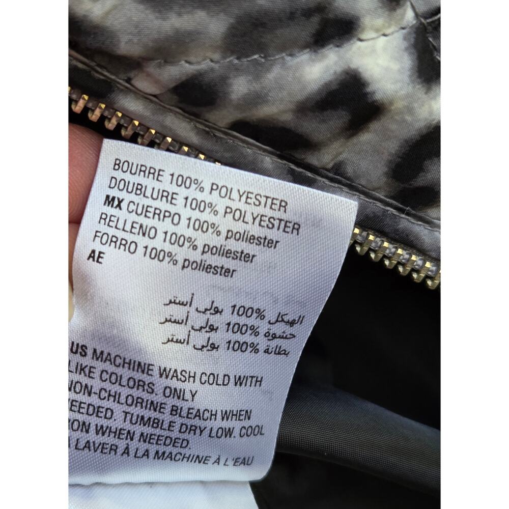 Charter Club Gray Black Leopard Print Quilted Vest Mock Neck Full Zip Size L - Picture 6 of 9